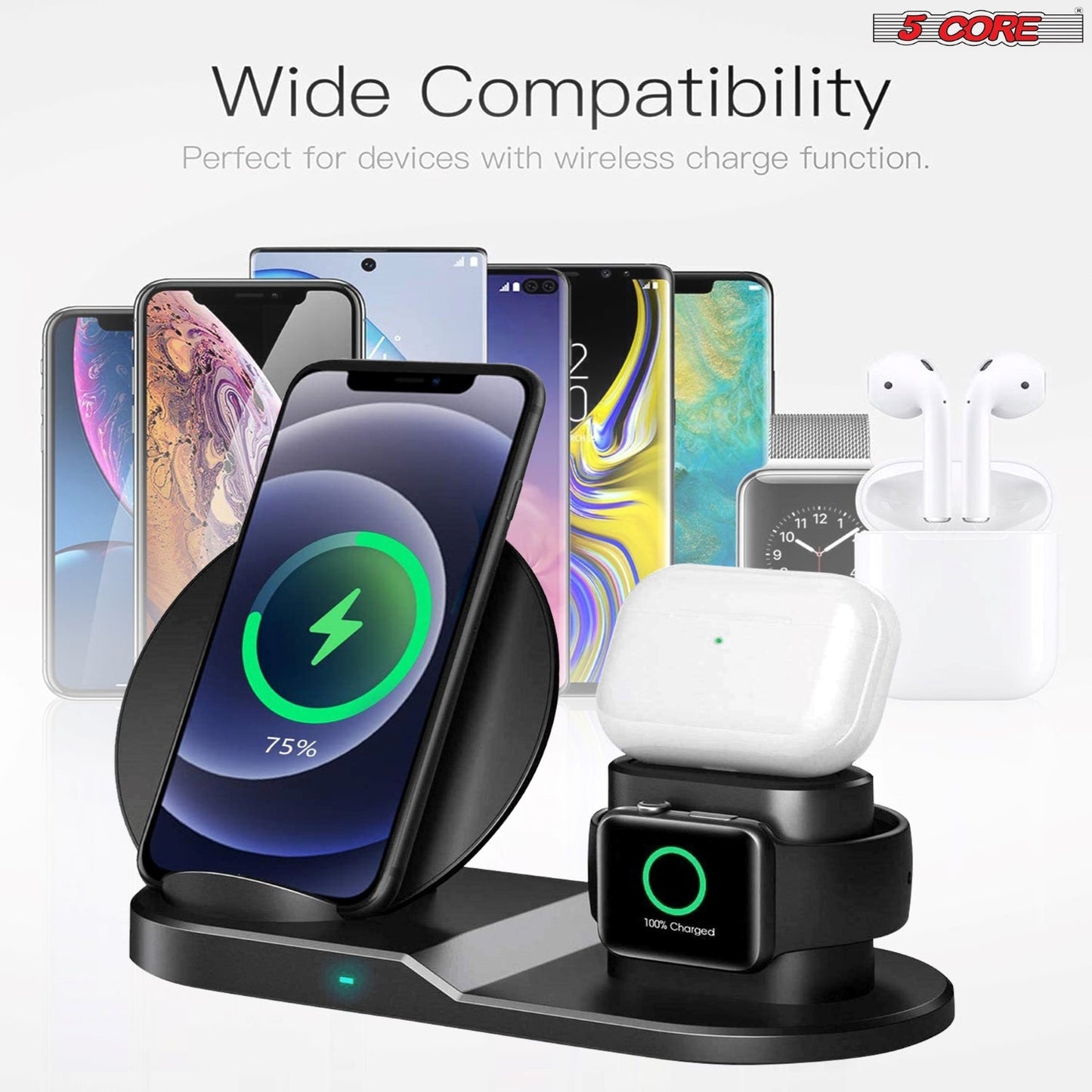 5 Core Wireless Charging Station • 10W 3 in 1 Fast Phone Watch Earpod