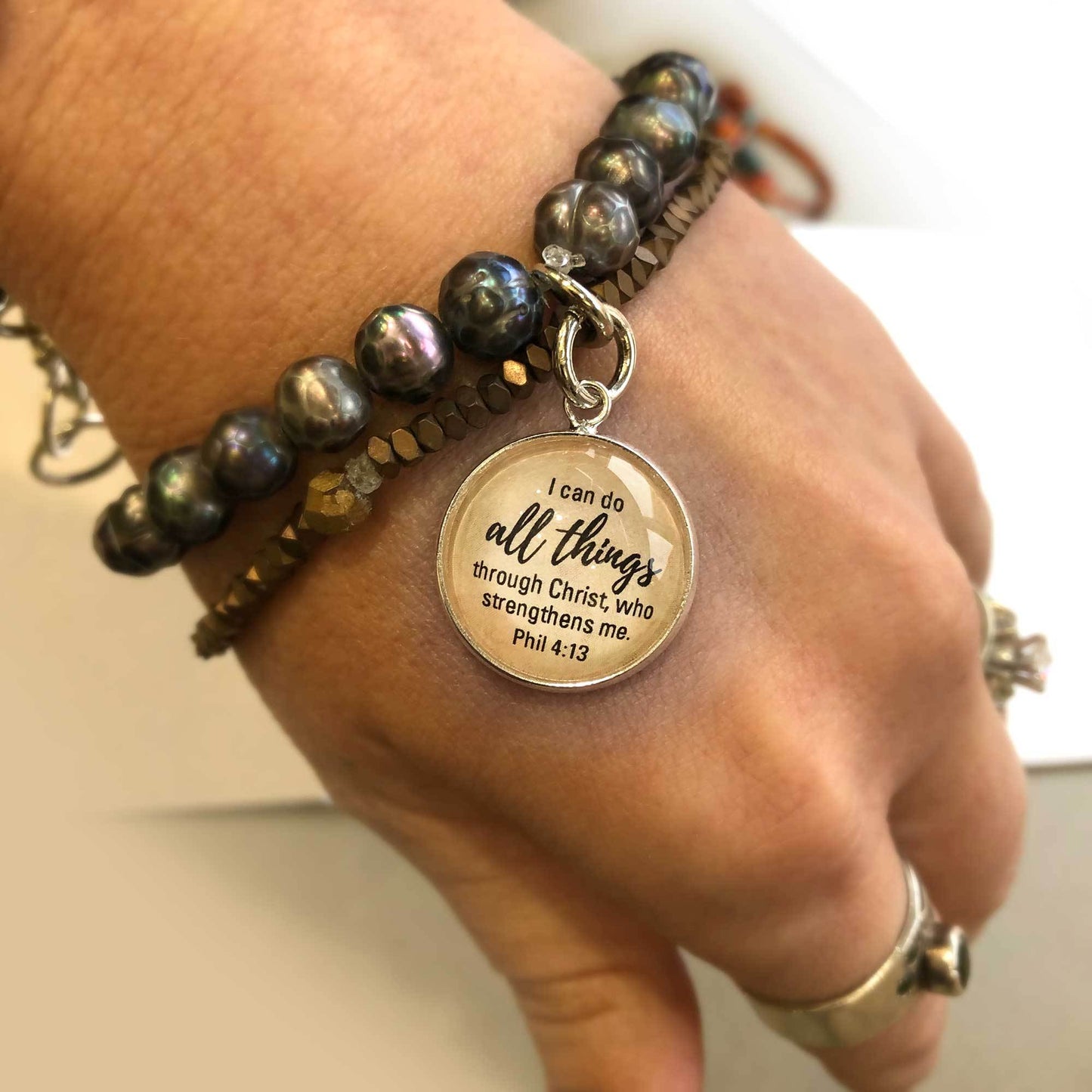 "I Can Do All Things Through Christ" Phil 4:13 Scripture Charm for