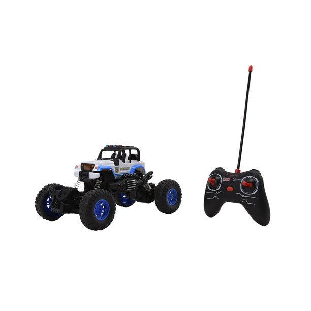 27MHZ 4CH Remote Control Police Crawler With Lights 1/18 Scale