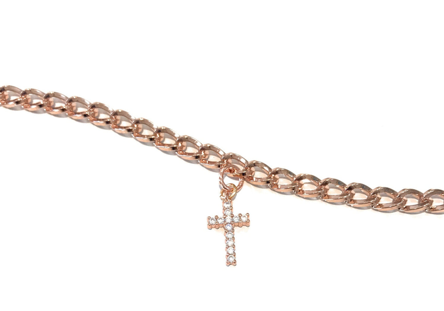 Christian Jewelry, Cross Bracelet , Rose Gold Bracelet, Spiritual